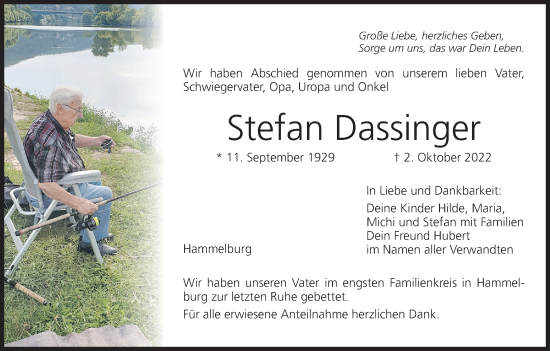 Anzeige von Stefan Dassinger von MGO