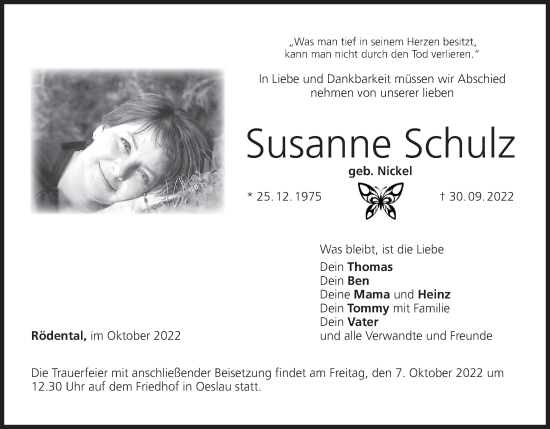 Anzeige von Susanne Schulz von MGO