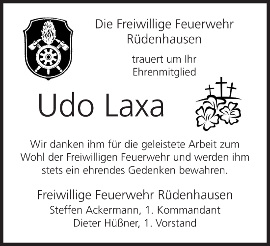 Anzeige von Udo Laxa von MGO