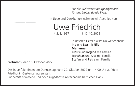 Anzeige von Uwe Friedrich von MGO