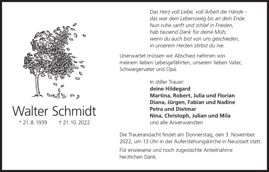 Anzeige von Walter Schmidt von MGO