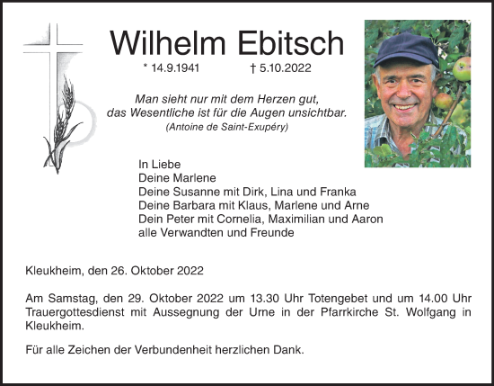 Anzeige von Wilhelm Ebitsch von MGO