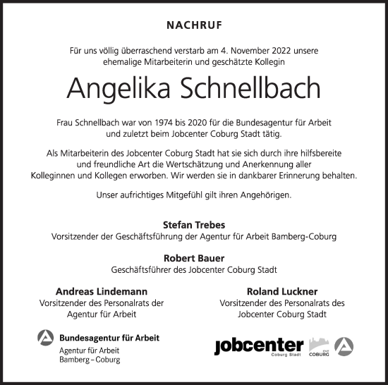 Anzeige von Angelika Schnellbach von MGO