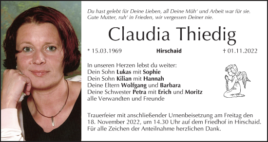 Anzeige von Claudia Thiedig von MGO