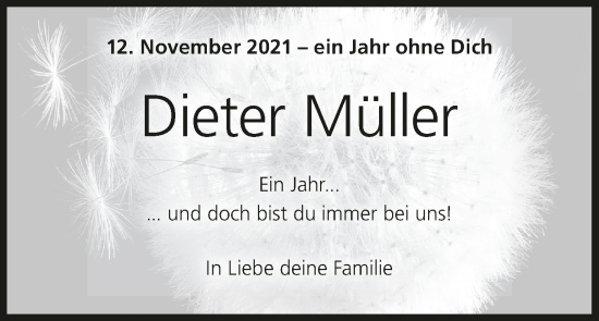 Anzeige von Dieter Müller von MGO