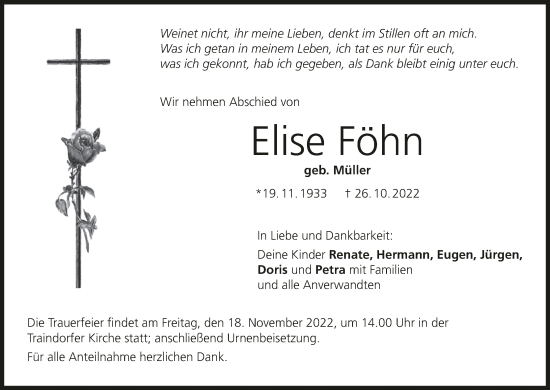 Anzeige von Elise Föhn von MGO