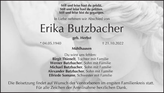 Anzeige von Erika Butzbacher von MGO