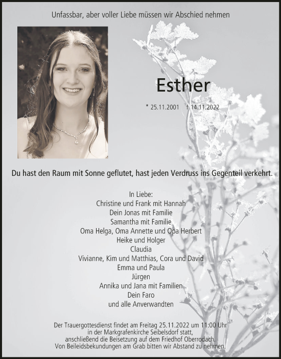 Anzeige von Esther  von MGO