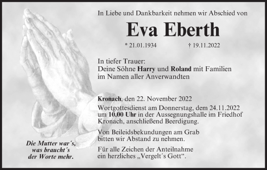 Anzeige von Eva Eberth von MGO