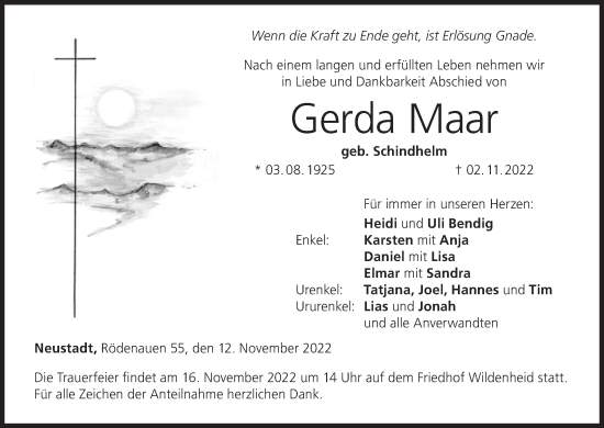 Anzeige von Gerda Maar von MGO