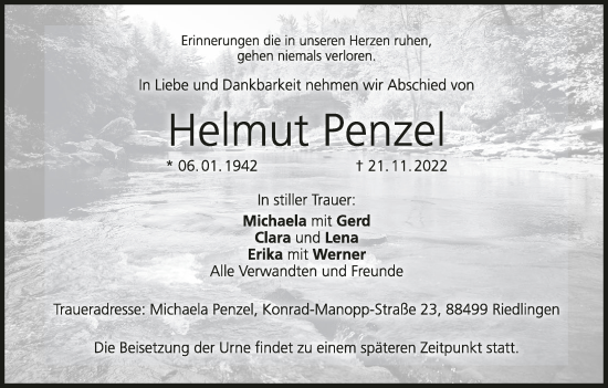Anzeige von Helmut Penzel von MGO
