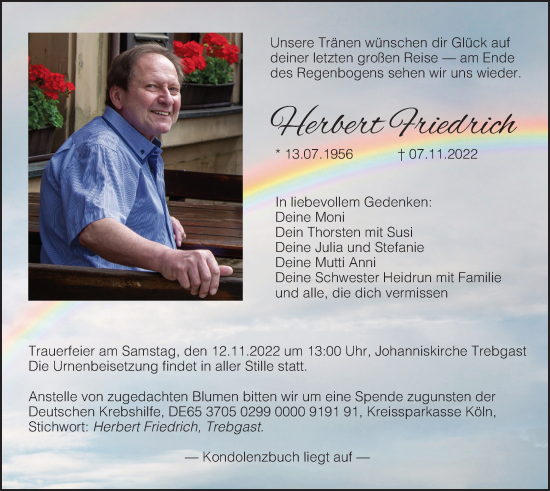 Anzeige von Herbert Friedrich von MGO