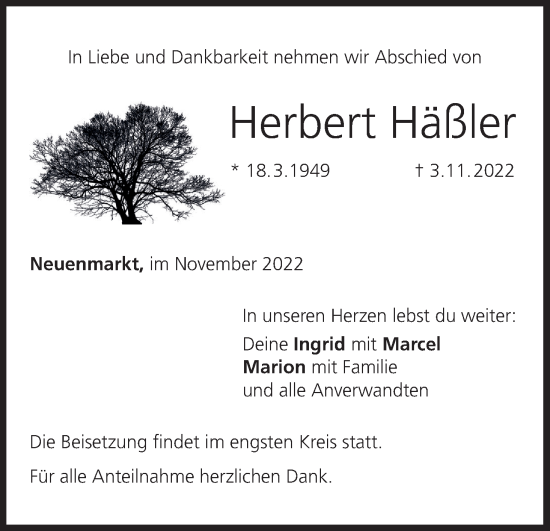 Anzeige von Herbert Häßler von MGO
