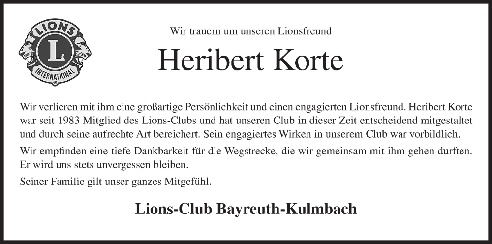  Traueranzeige für Heribert Korte vom 16.11.2022 aus MGO