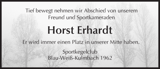 Anzeige von Horst Erhardt von MGO