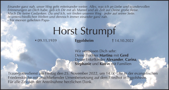 Anzeige von Horst Strumpf von MGO