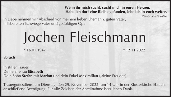 Anzeige von Jochen Fleischmann von MGO