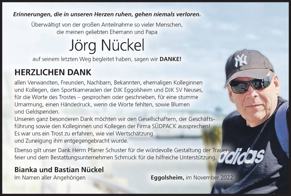  Traueranzeige für Jörg Nückel vom 12.11.2022 aus MGO