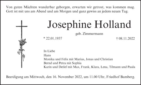 Anzeige von Josephine Holland von MGO