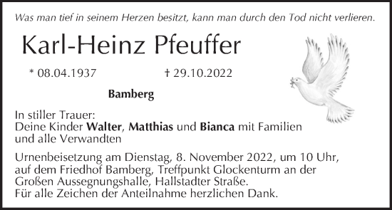 Anzeige von Karl-Heinz Pfeuffer von MGO