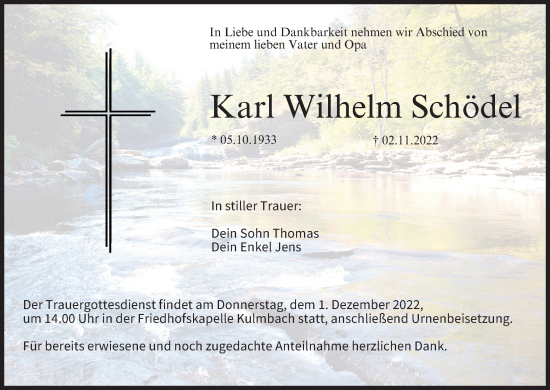 Anzeige von Karl Wilhelm Schödel von MGO