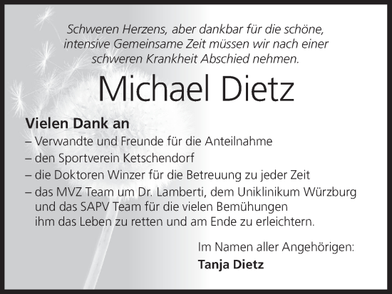 Anzeige von Michael Dietz von MGO