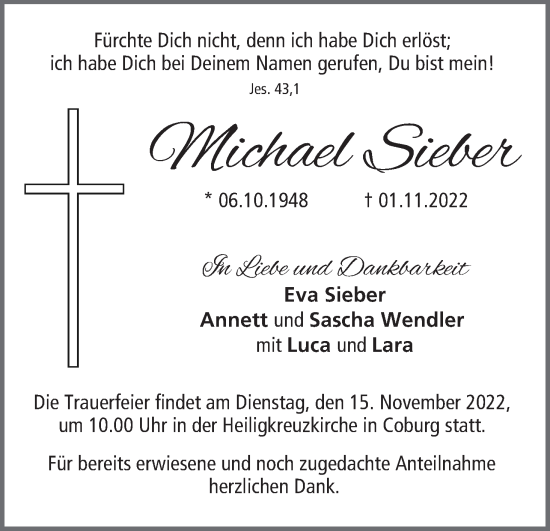 Anzeige von Michael Sieber von MGO