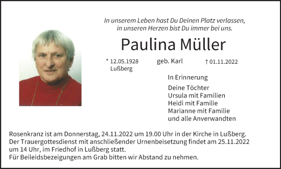 Anzeige von Paulina Müller von MGO