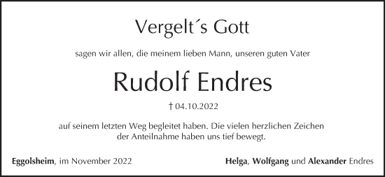 Anzeige von Rudolf Endres von MGO