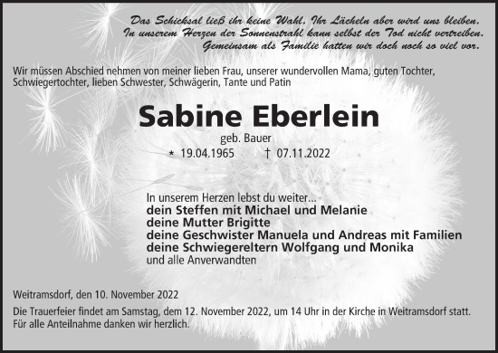 Anzeige von Sabine Eberlein von MGO