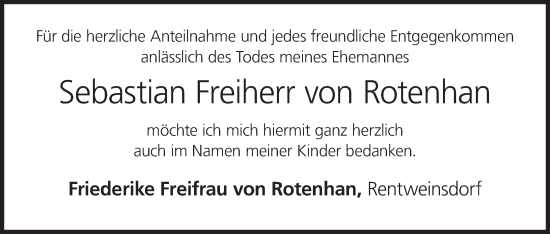 Anzeige von Sebastian  Freiherr von Rotenhan von MGO