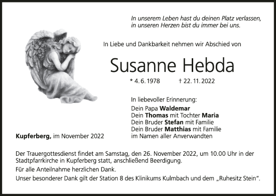 Anzeige von Susanne Hebda von MGO