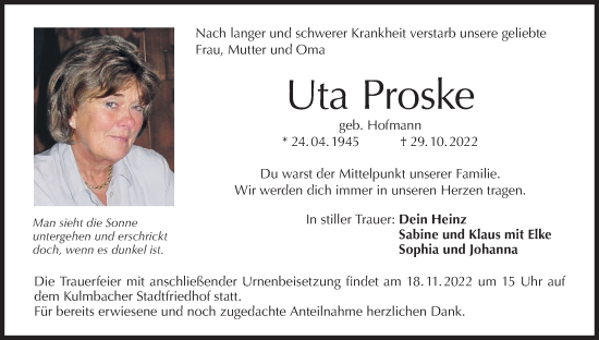 Anzeige von Uta Proske von MGO