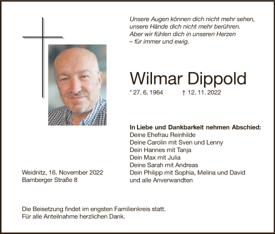 Anzeige von Wilmar Dippold von MGO