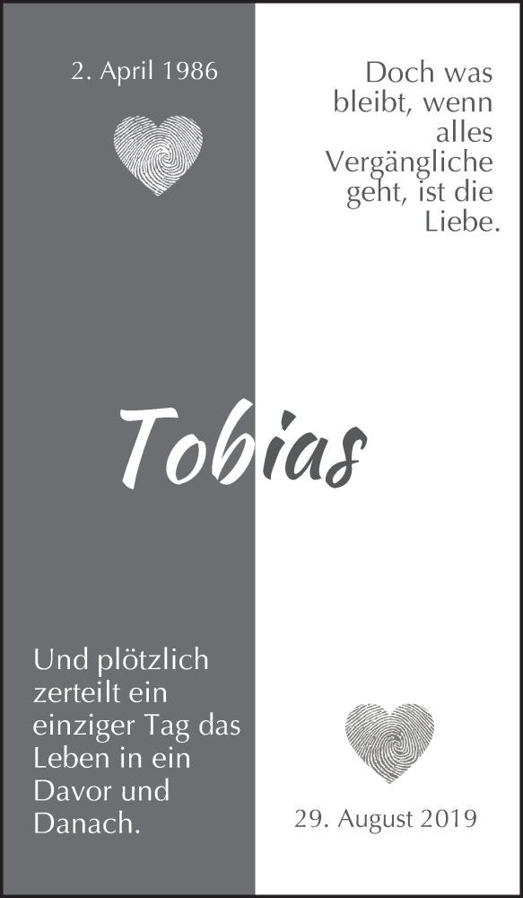  Traueranzeige für Tobias Knauer vom 28.12.2022 aus MGO