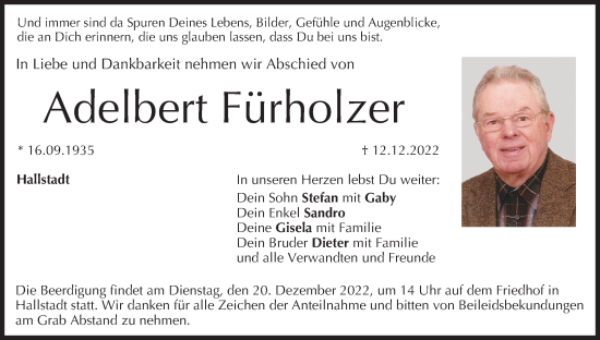 Anzeige von Adelbert Fürholzer von MGO