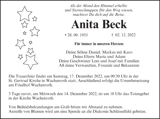 Anzeige von Anita Beck von MGO