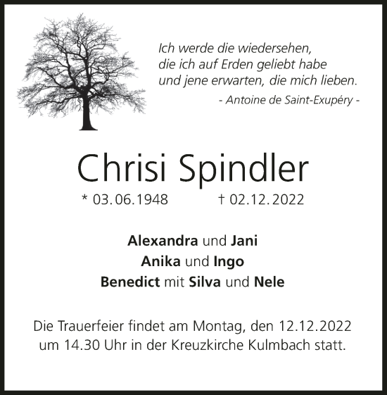 Anzeige von Chrisi Spindler von MGO