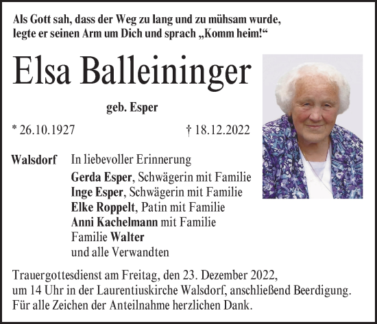 Anzeige von Elsa Balleininger von MGO