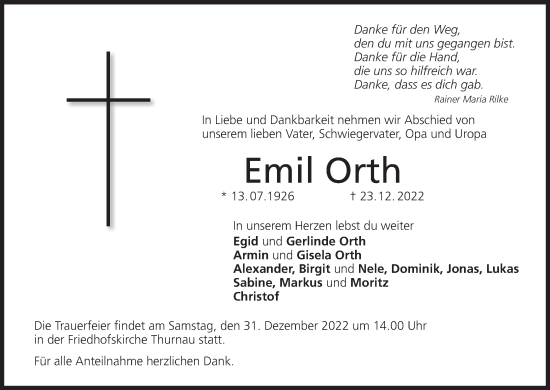 Anzeige von Emil Orth von MGO