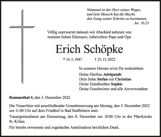 Anzeige von Erich Schöpke von MGO