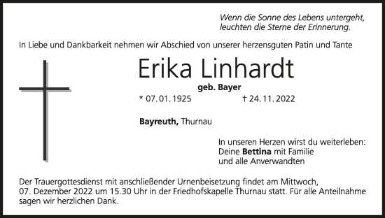 Anzeige von Erika Linhardt von MGO