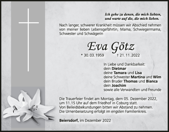 Anzeige von Eva Götz von MGO