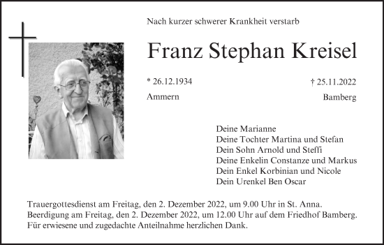Anzeige von Franz Stephan Kreisel von MGO