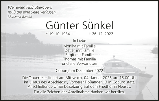 Anzeige von Günter Sünkel von MGO
