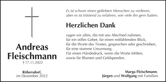 Anzeige von HAndreas Fleischmann von MGO