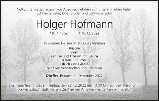 Anzeige von Holger Hofmann von MGO