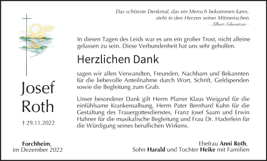 Anzeige von Josef Roth von MGO