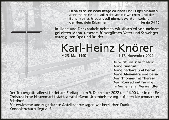 Anzeige von Karl-Heinz Knörer von MGO