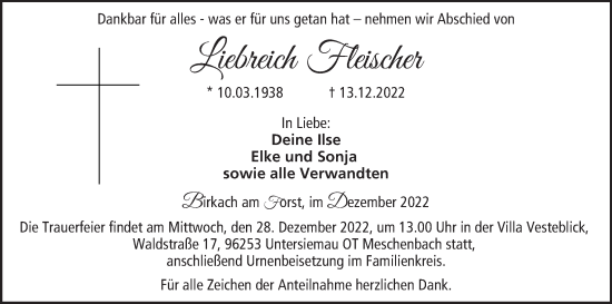 Anzeige von Liebreich Fleischer von MGO